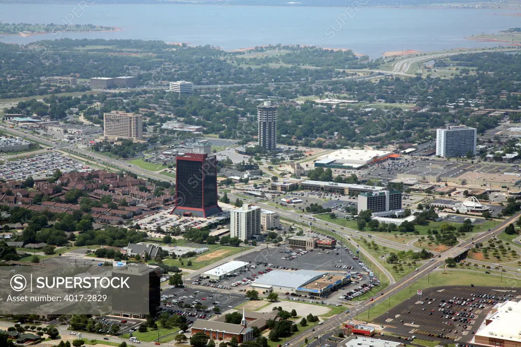 Aerial view of Northwest Expressway Corridor, Oklahoma City, Oklahoma, USA