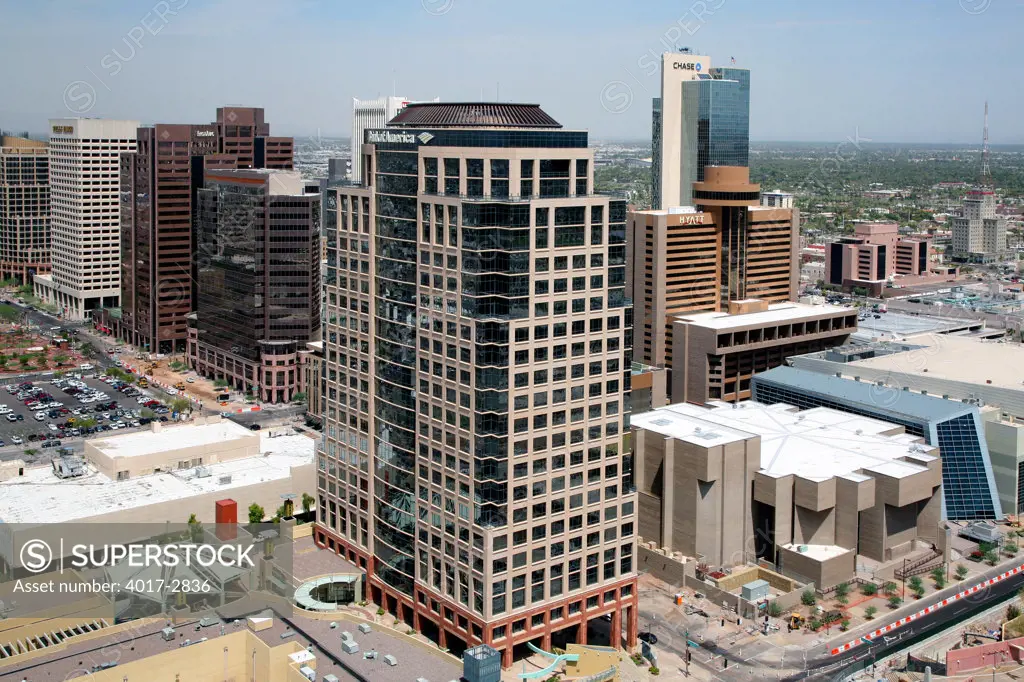 Skyscrapers in a city, Wells Fargo, Chase Tower, Phoenix, Arizona, USA
