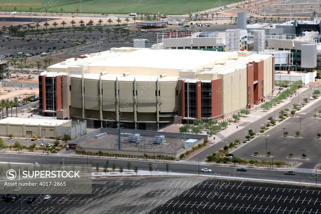 Aerial view of a sports arena, Jobing.Com Arena, Glendale, Phoenix, Arizona, USA