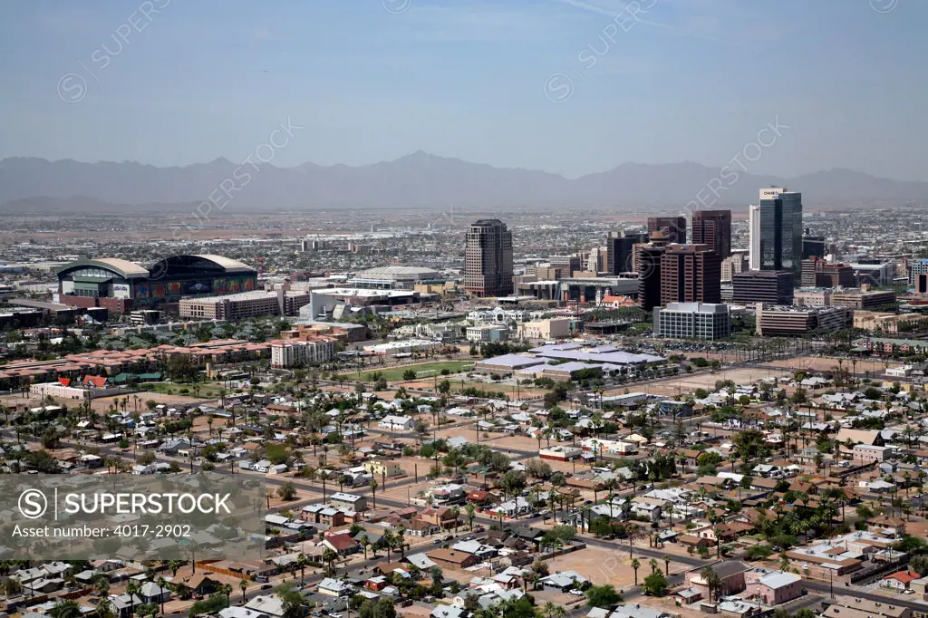 Aerial view of a cityscape, Phoenix, Arizona, USA