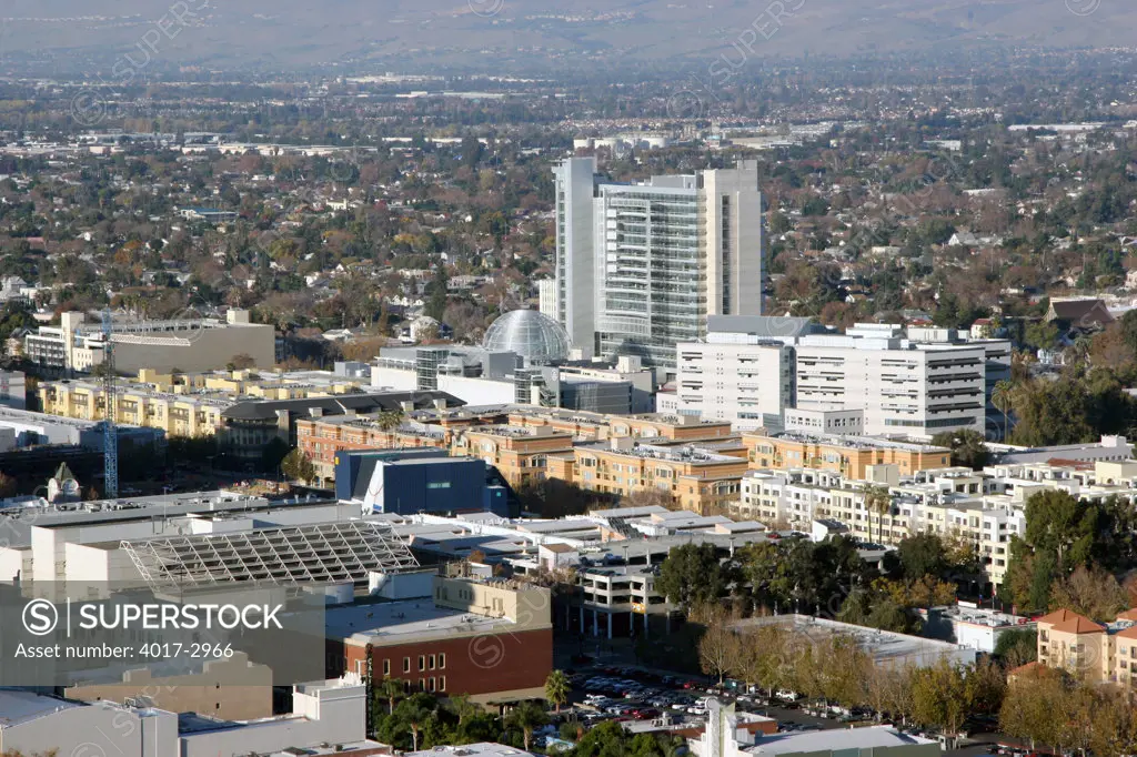 Aerial view of a city, San Jose, California, USA