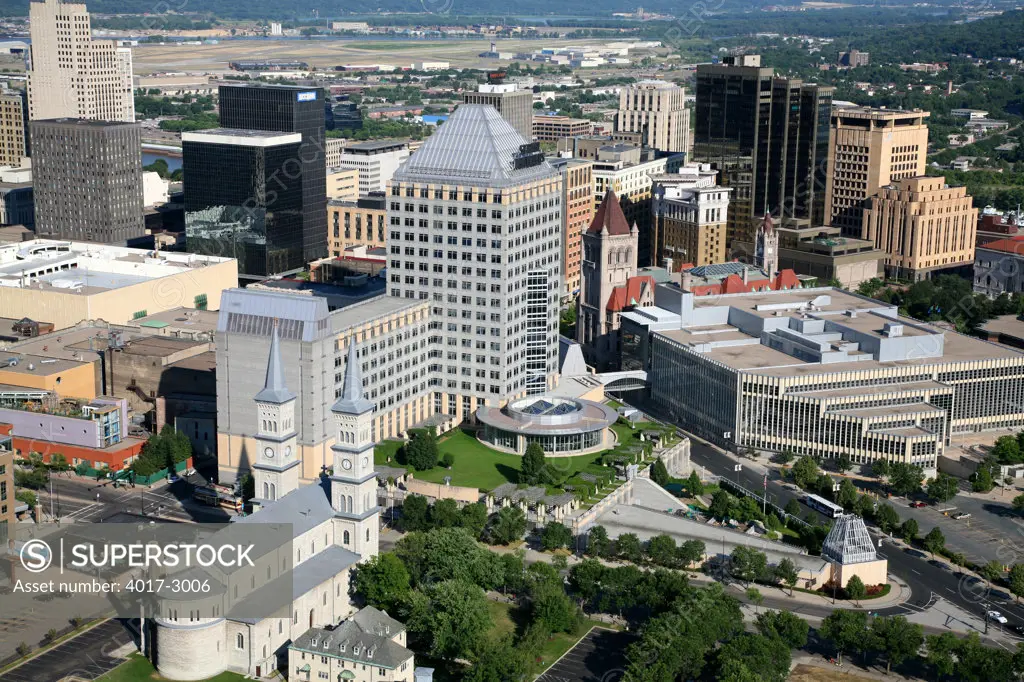 Aerial view of a city, Travelers Building, St. Paul, Minnesota, USA