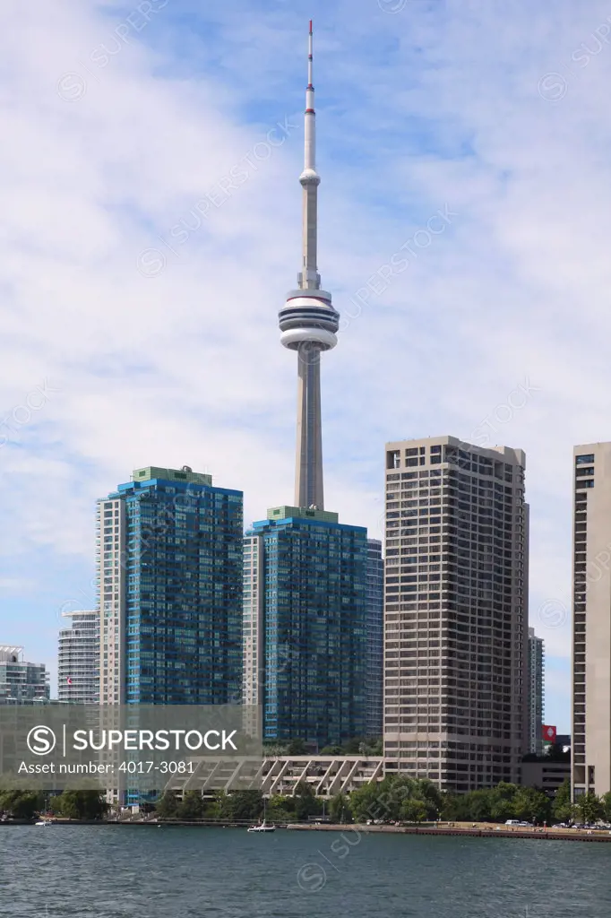 Buildings at the waterfront, Lake Ontario, CN Tower, Toronto, Ontario, Canada