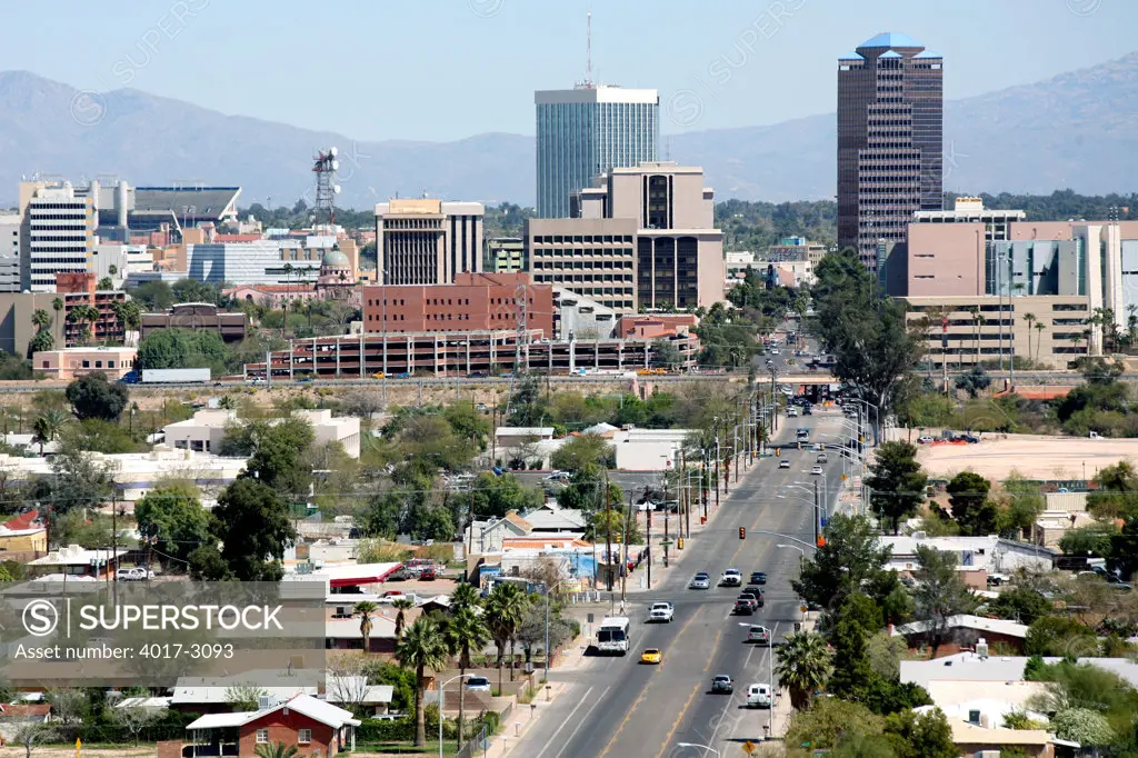 Skyscrapers in a city, Bank of America Tower, Unisource Energy Tower, Tucson, Arizona, USA