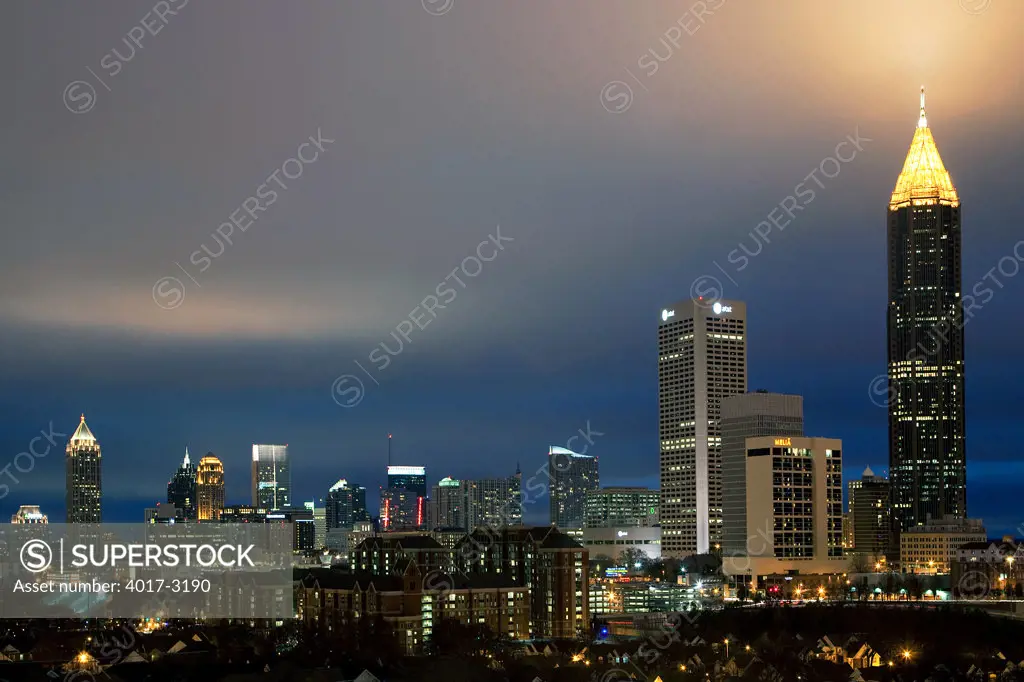 Bank of America Plaza dominates the Midtown Atlanta Skyline, Atlanta, Georgia, USA