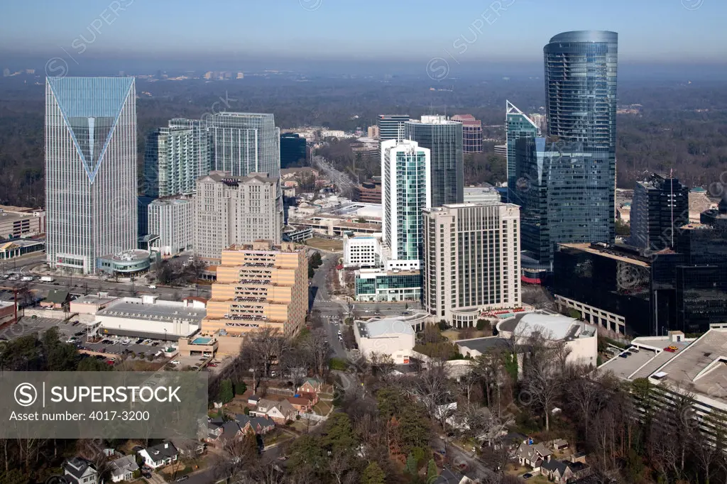 Aerial view of the Buckhead skyline, Atlanta, Georgia, USA