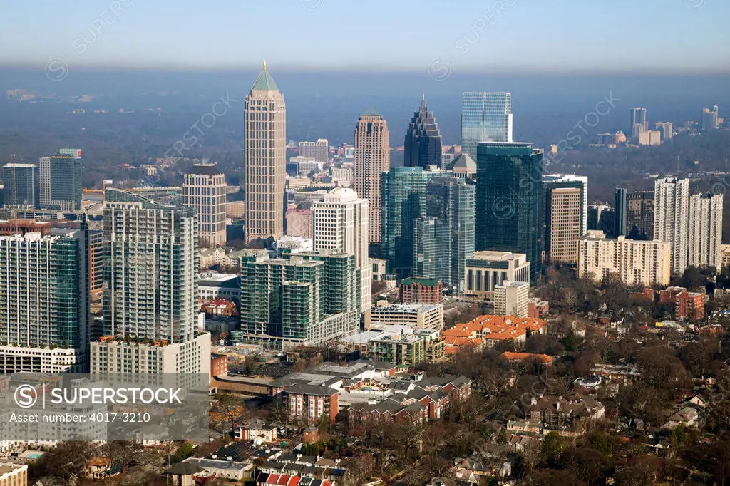Aerial view of Midtown Atlanta skyline, Atlanta, Georgia, USA