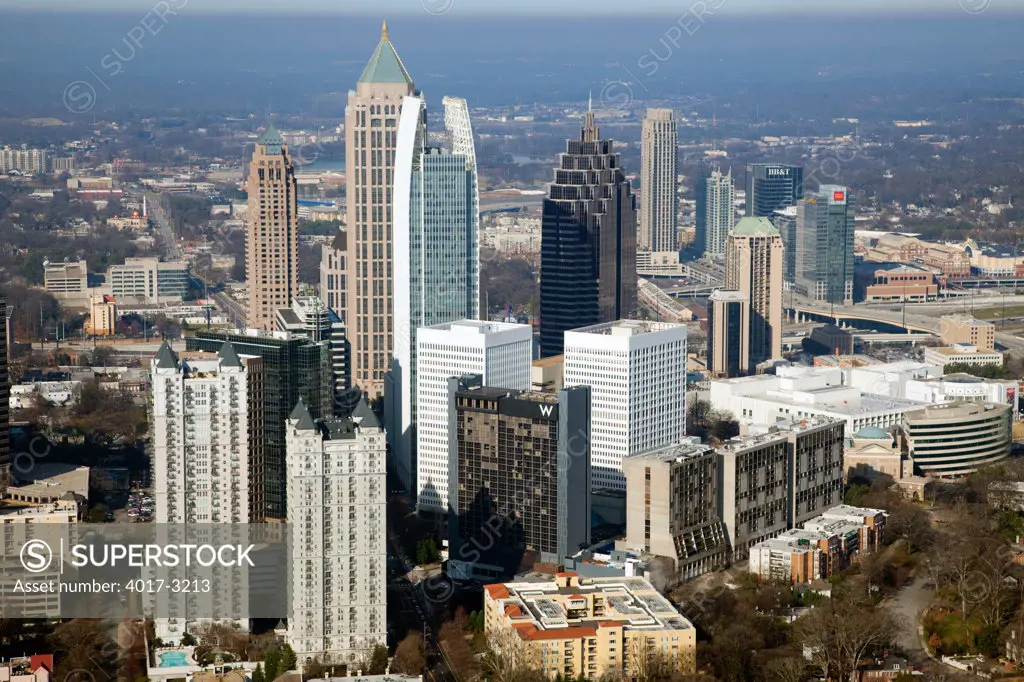 Aerial view of Midtown Atlanta skyline, Atlanta, Georgia, USA