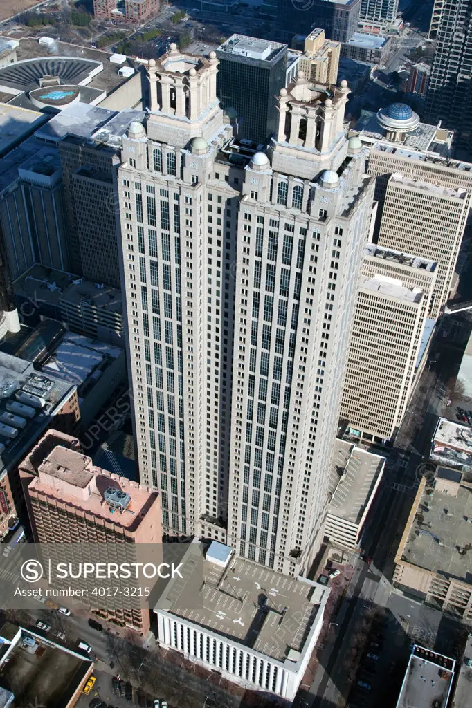 Aerial view of 191 Peachtree Towers in Downtown Atlanta, Atlanta, Georgia, USA