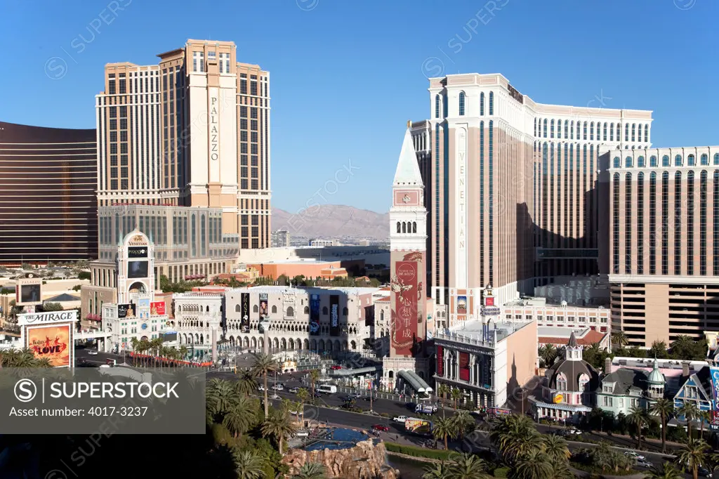 Las Vegas Boulevard Strip near the Venetian Hotel, Las Vegas, Clark County, Nevada, USA