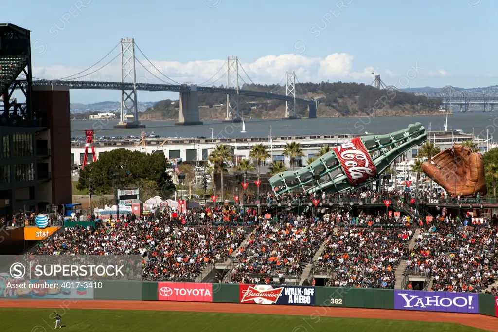 AT&T Park and the Bay Bridge in Francisco, CA