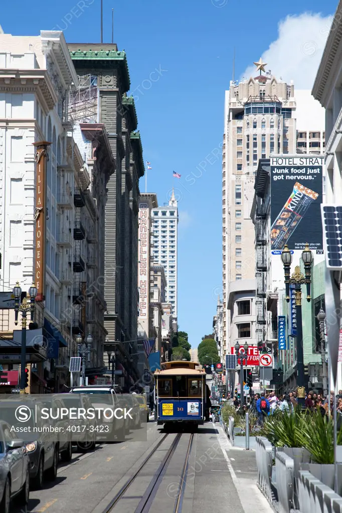 Cable Cars on Powell Street in Downtown San Francisco