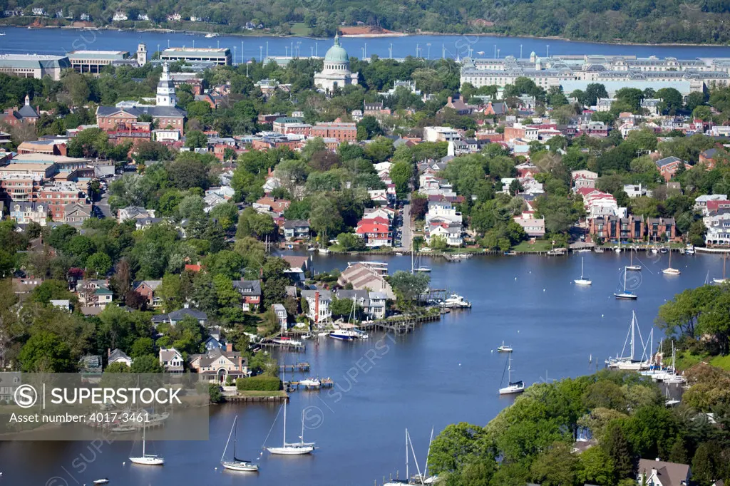 Waterfront neighborhoods near downtown Annapolis, Maryland