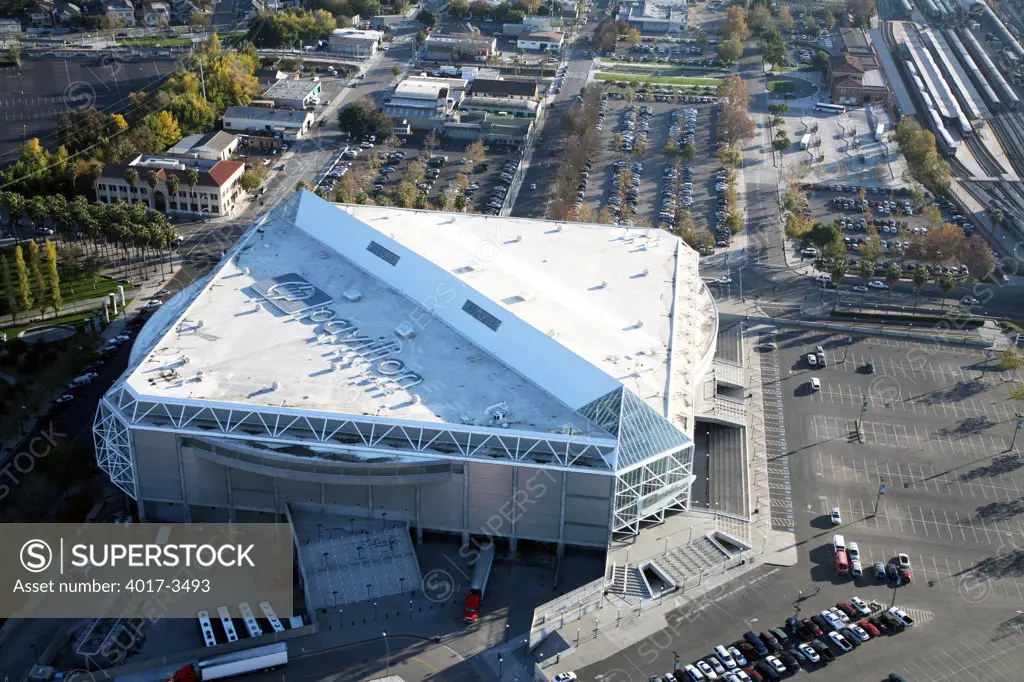 Aerial of the HP Pavilion at San Jose Arena