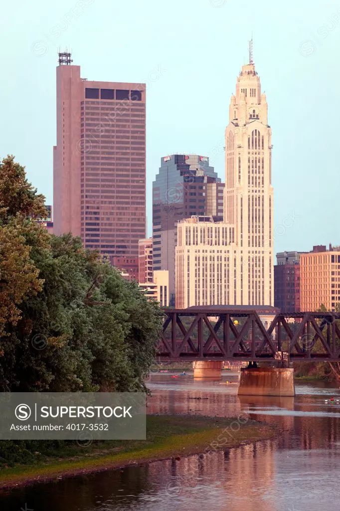 Downtown Skyline of Columbus, Ohio from the Scioto River