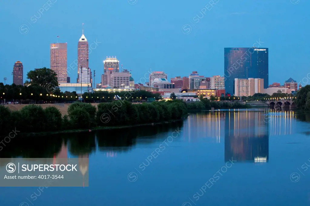 Downtown Indianpolis, Indiana Skyline from the White River