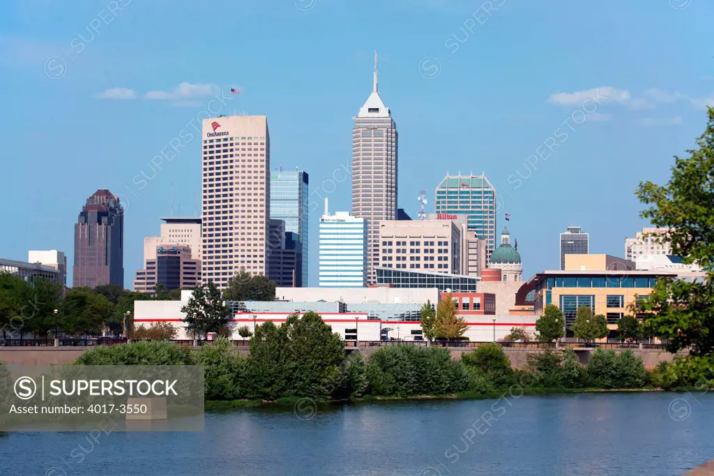 Downtown Indianpolis, Indiana Skyline from across the White River