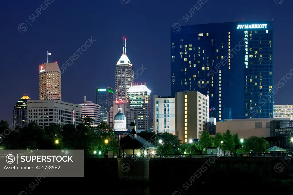 Indianapolis, Indiana Downtown Skyline at dusk