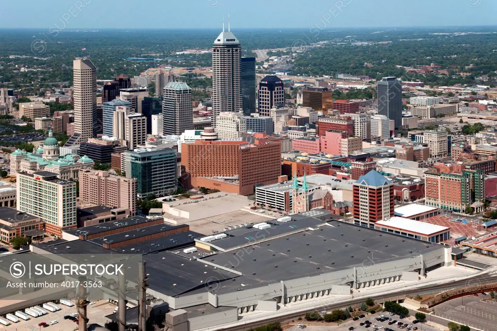 Aerial of Downtown Indianapolis, Indiana