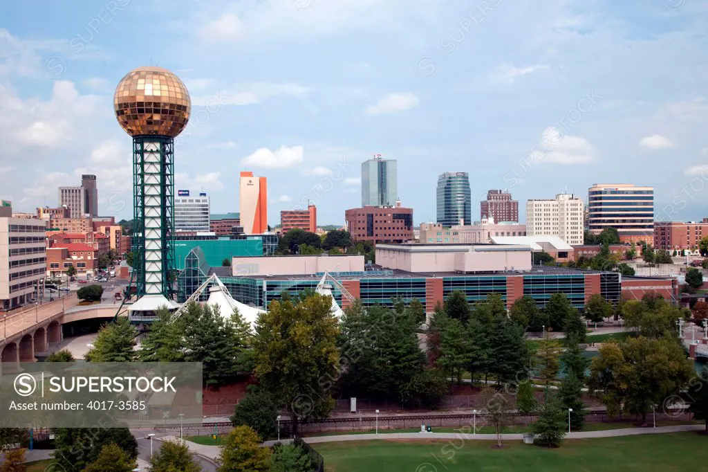 World's Fair Park, Knoxville, Tennessee with the Skyline