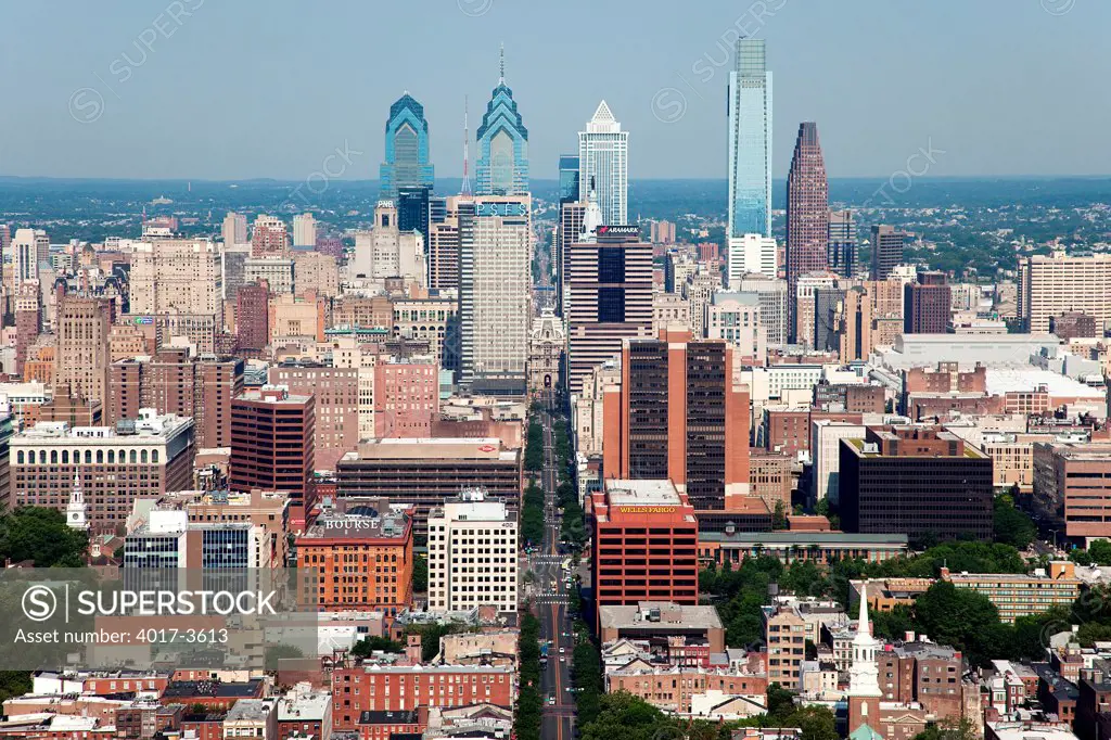 Philadelphia, Pennsylvania Skyline from over the Delaware River