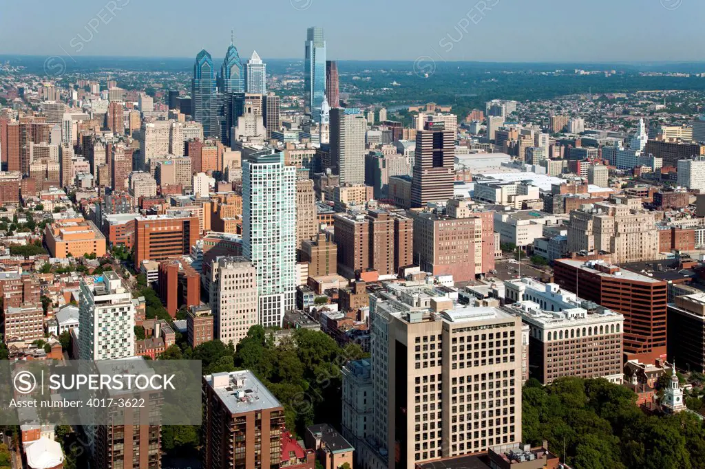 Aerial of Center City, Philadelphia, Pennsylvania