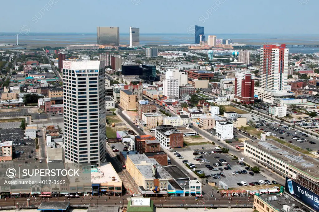USA, New Jersey state, Atlantic City, Aerial view of Downtown