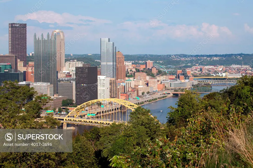 USA, Pennsylvania, Pittsburgh, Downtown Skyline from Mt. Washington