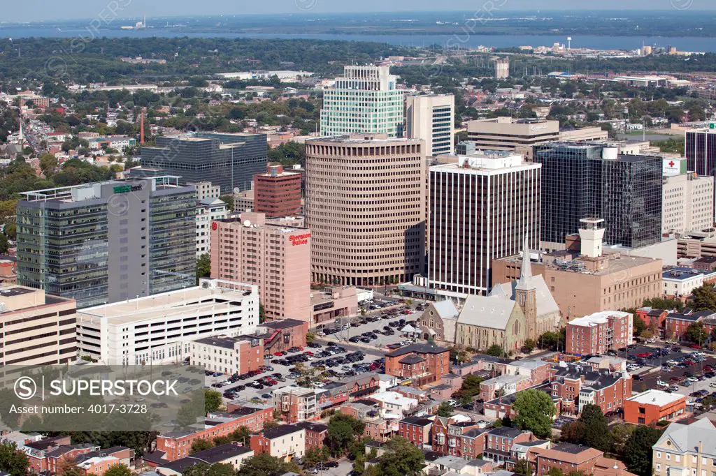 USA, Pennsylvania, Wilimington, Delaware, Aerial view of Downtown