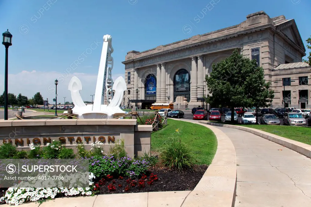 USA, Missouri, Kansas City, Union Station monument sign