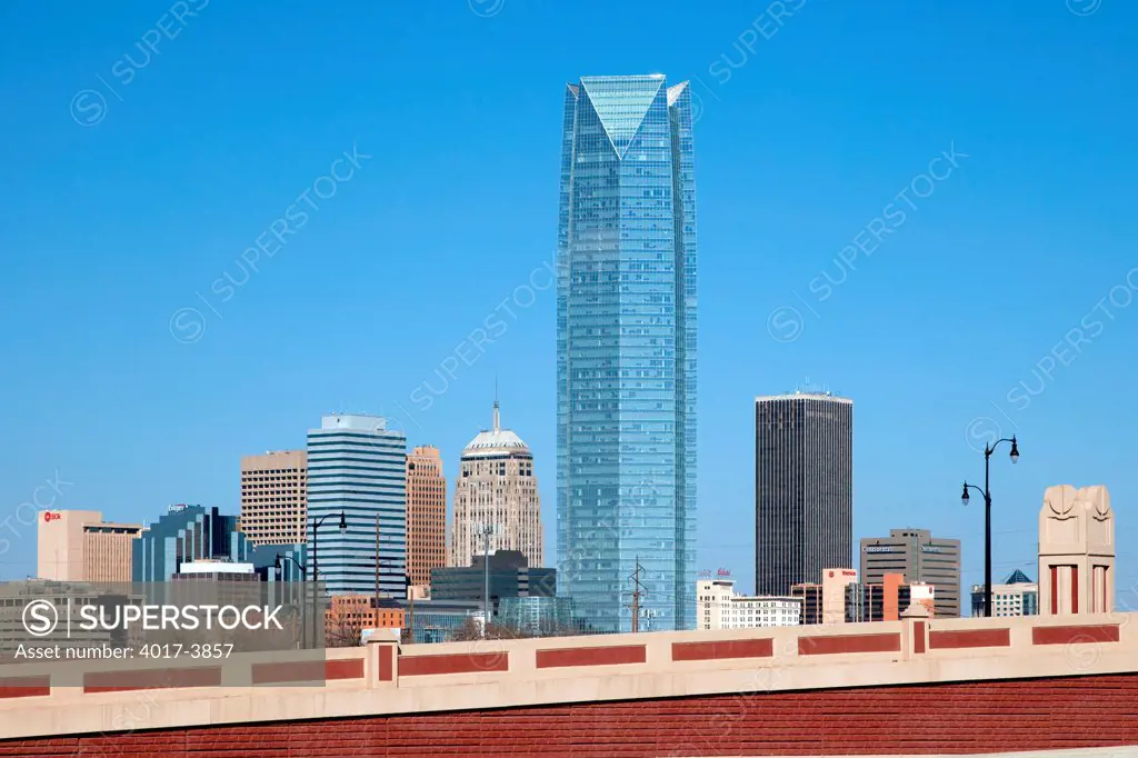 USA, Oklahoma, Oklahoma City, Devon Energy Center skyscraper towers