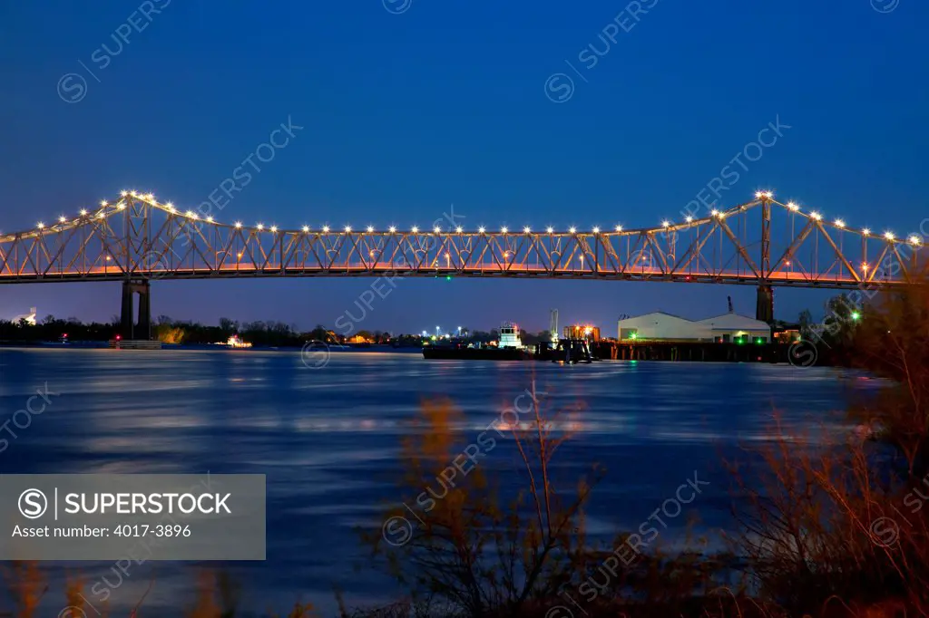 Horace Wilkinson Bridge from The Mississippi River, Baton Rouge, Louisiana