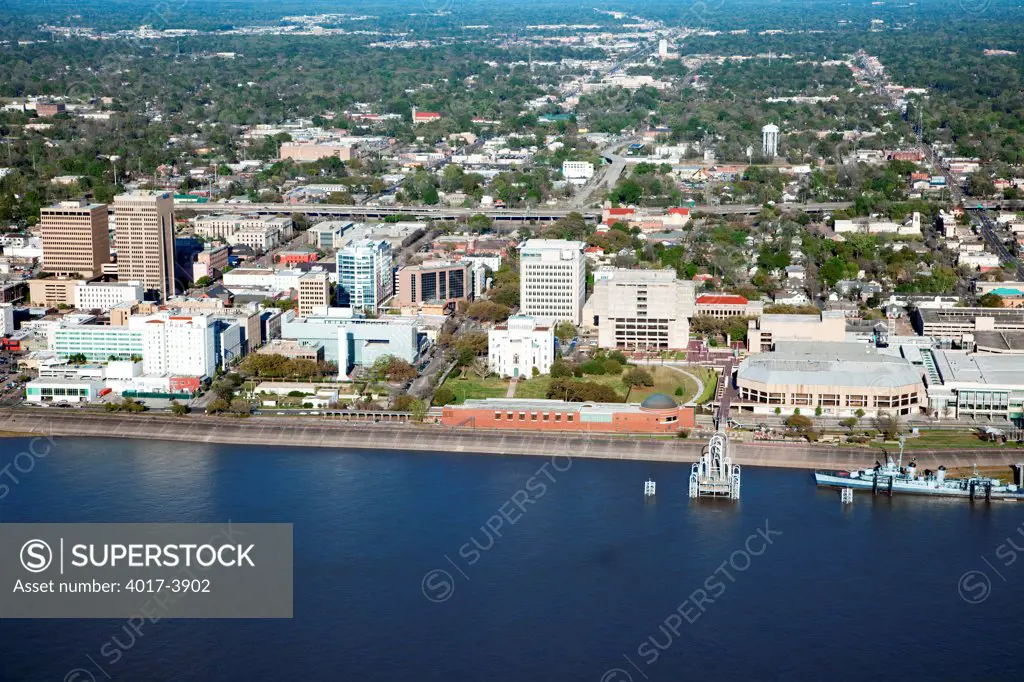 Aerial of Downtown Baton Rouge, Louisiana