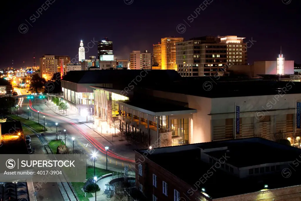 Baton Rouge River Center, Louisiana at night