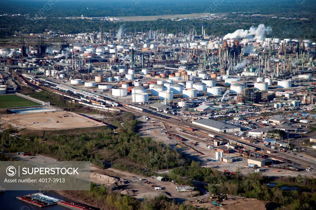 Aerial of Oil Refineries, Baton Rouge, Louisiana