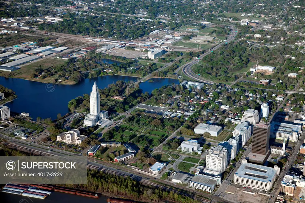 Aerial of State Capitol Park, Baton Rouge, Louisiana