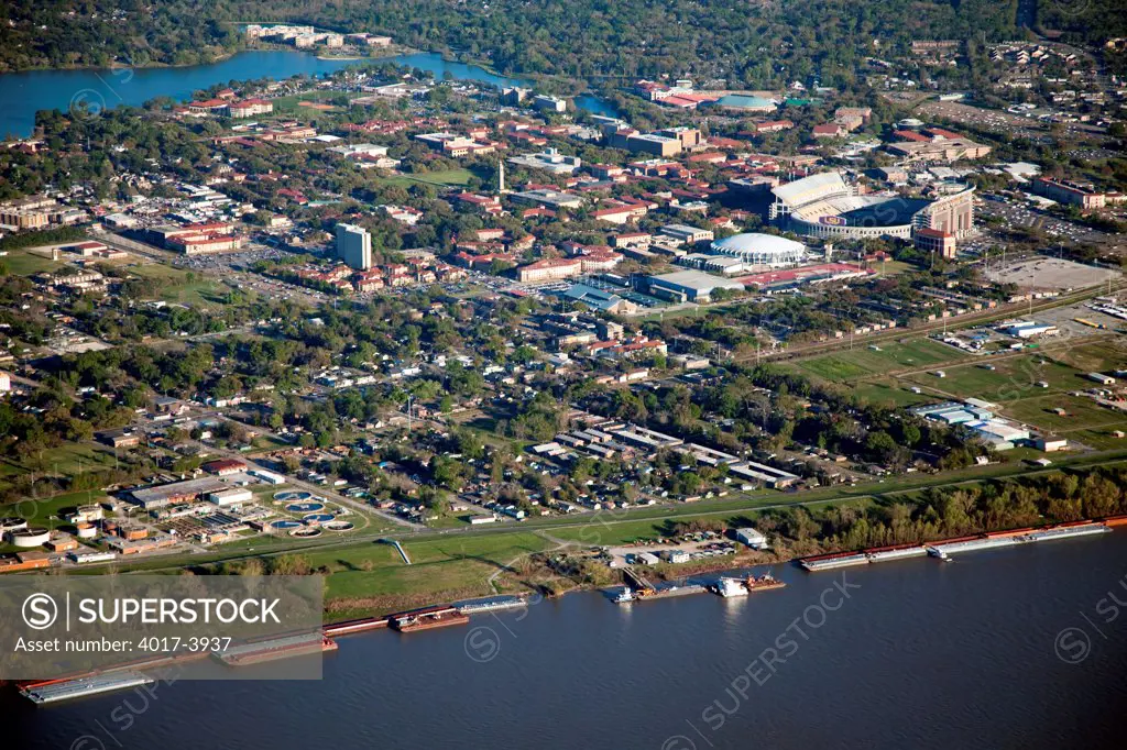 Aerial of Louisiana State University, Baton Rouge, Louisiana