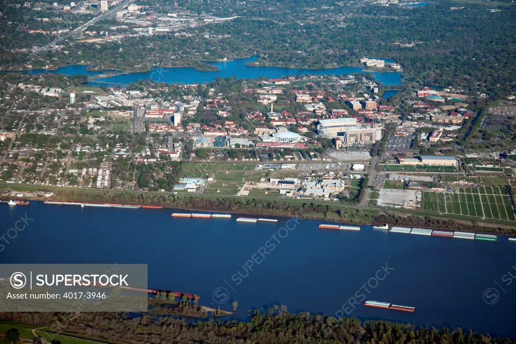 Aerial of Louisiana State University, Baton Rouge, Louisiana
