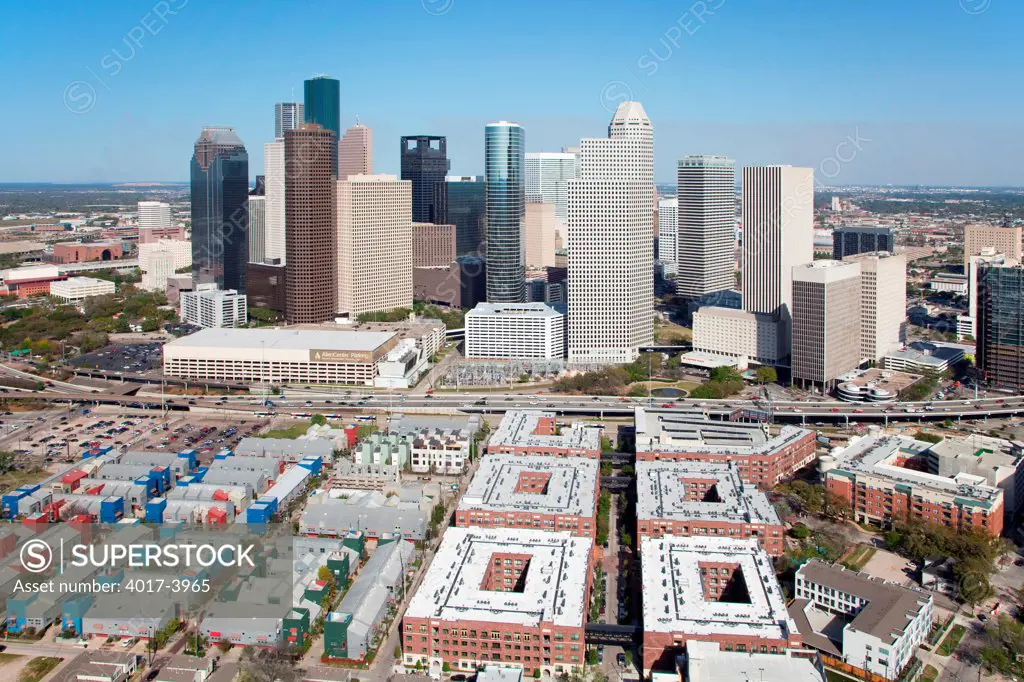 Downtown  Houston and surrounding residential developments