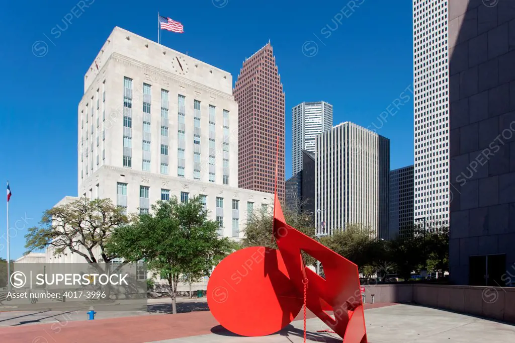 Art sculpture near the Houston City Hall Complex