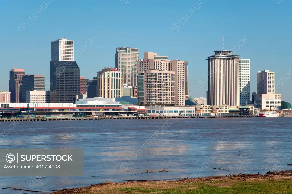 Downtown New Orleans, Louisiana from across the Mississippi River