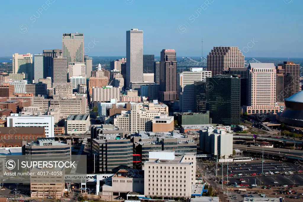 Aerial of Downtown New Orleans, Louisiana