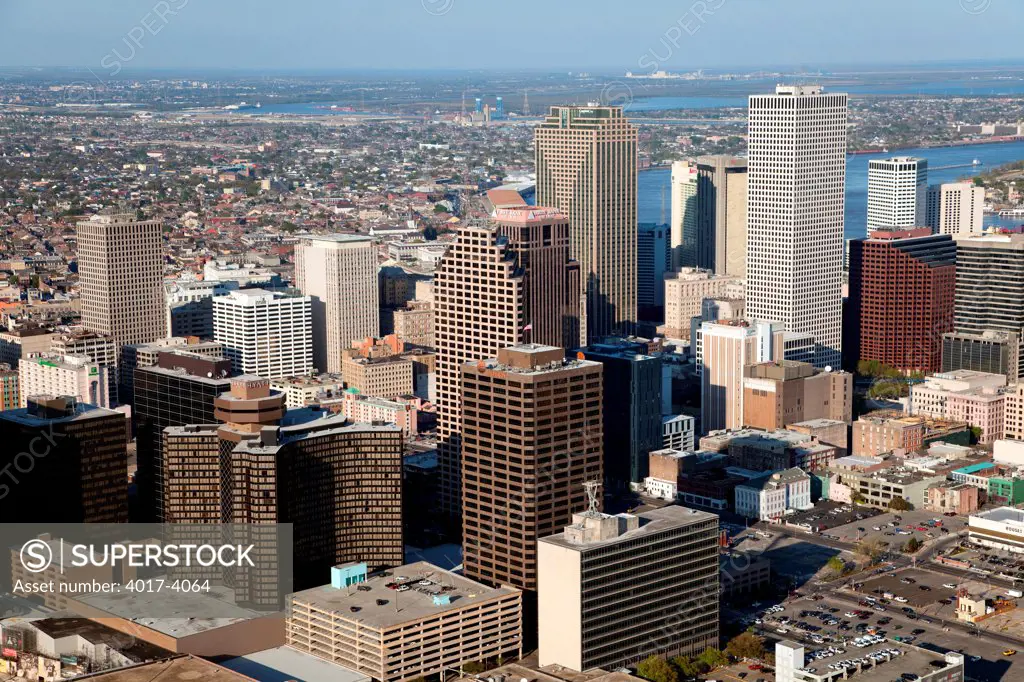 Aerial of Downtown New Orleans, Louisiana
