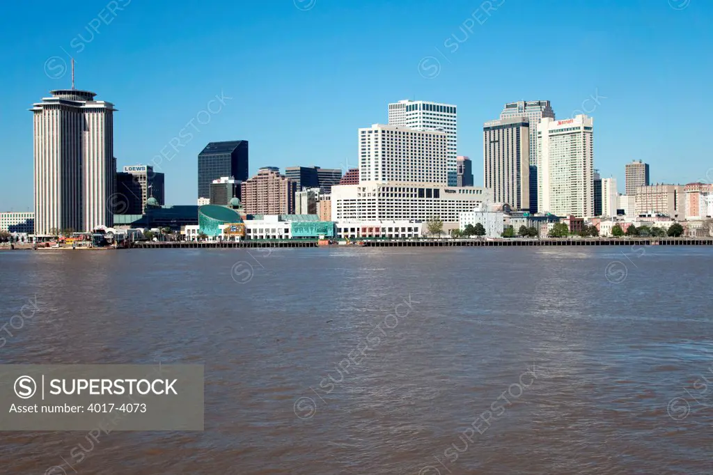 New Orleans Skyline from across the Mississippi River