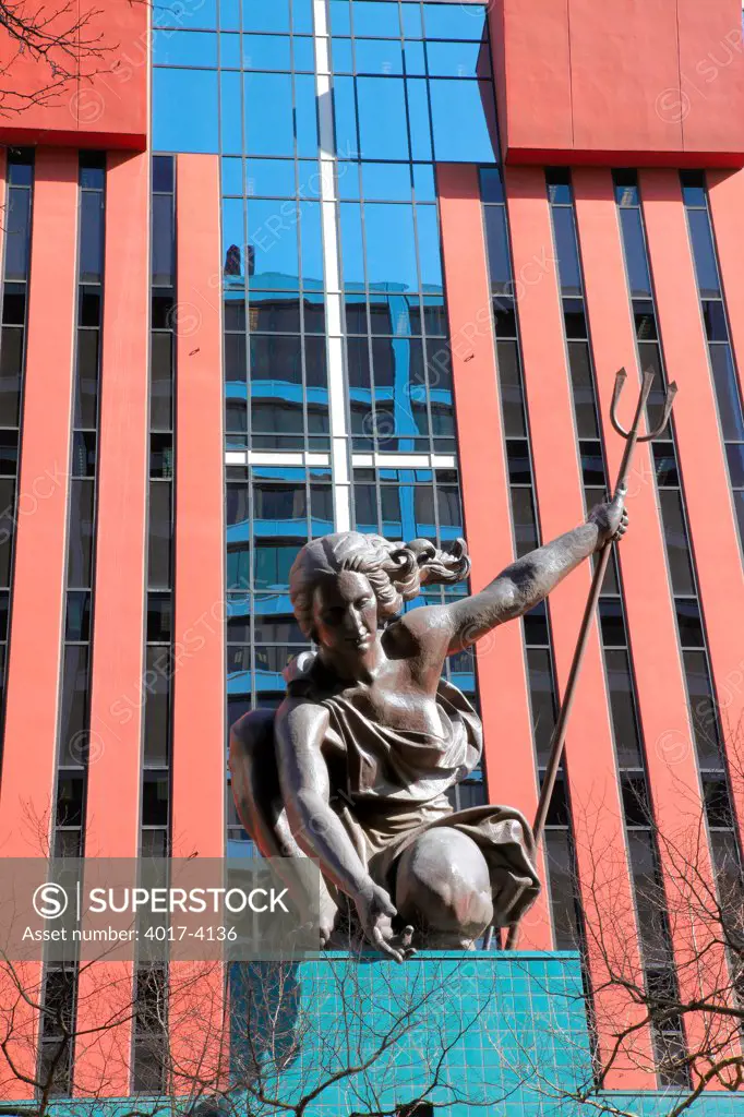 Portlandia is a sculpture by Raymond Kaskey located above the entrance of Michael Graves' Portland Building in downtown Portland, Oregon It is the second-largest copper statue in the United States, after the Statue of Liberty