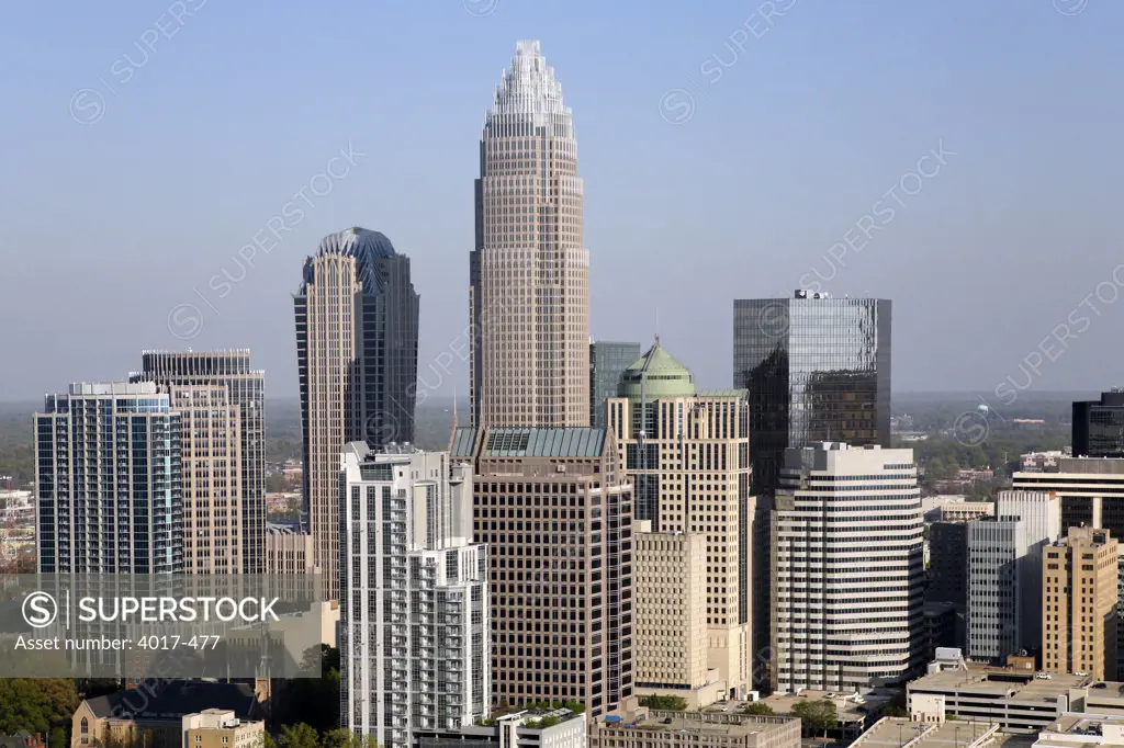 Aerial of Charlotte Skyline