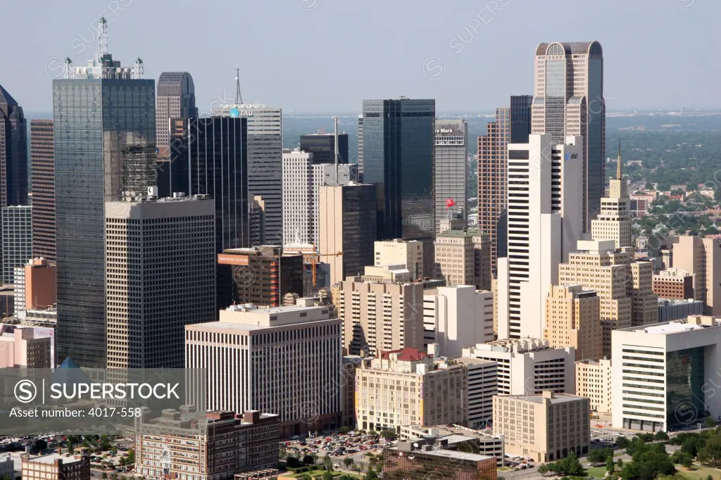 Aerial of Dallas Skyline
