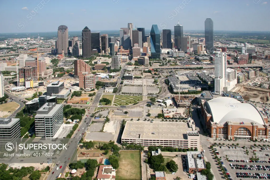 Aerial of Dallas Skyline