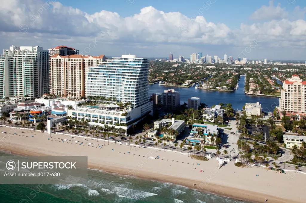 Fort Lauderdale Beach with downtown on horizon