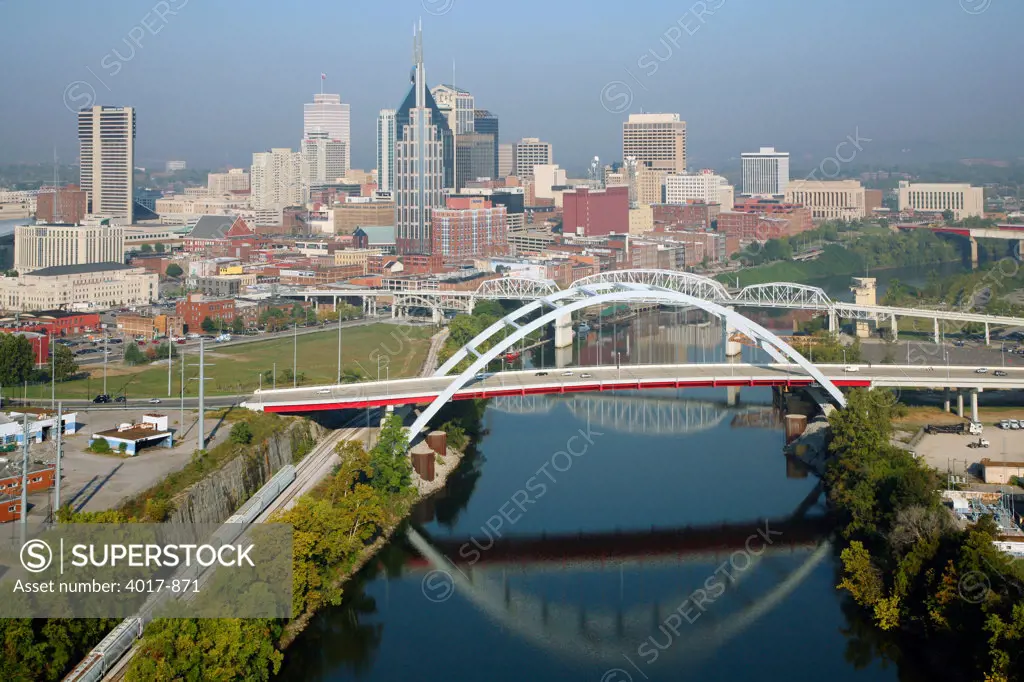Nashville skyline and Cumberland River
